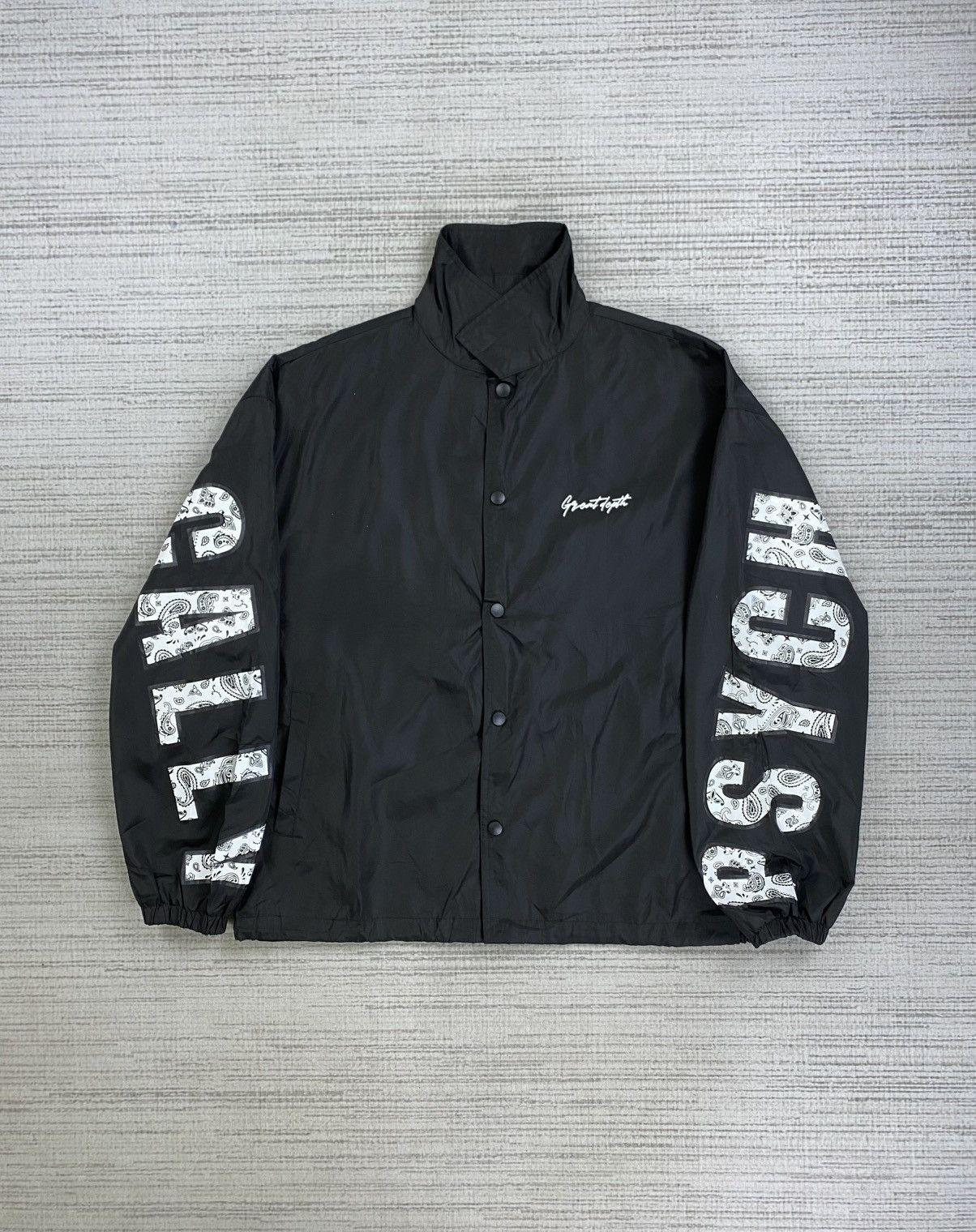 Japanese Brand × Vintage Vintage Wego PSYCHOLOGICALLY Black Big Spellout Coach Jacket Size US L / EU 52-54 / 3 - 5 Thumbnail