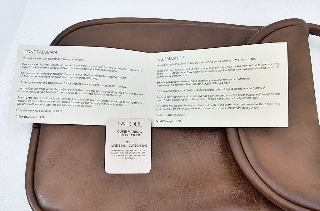 Leather LALIQUE full brown calf leather sling bag Size ONE SIZE - 5 Thumbnail