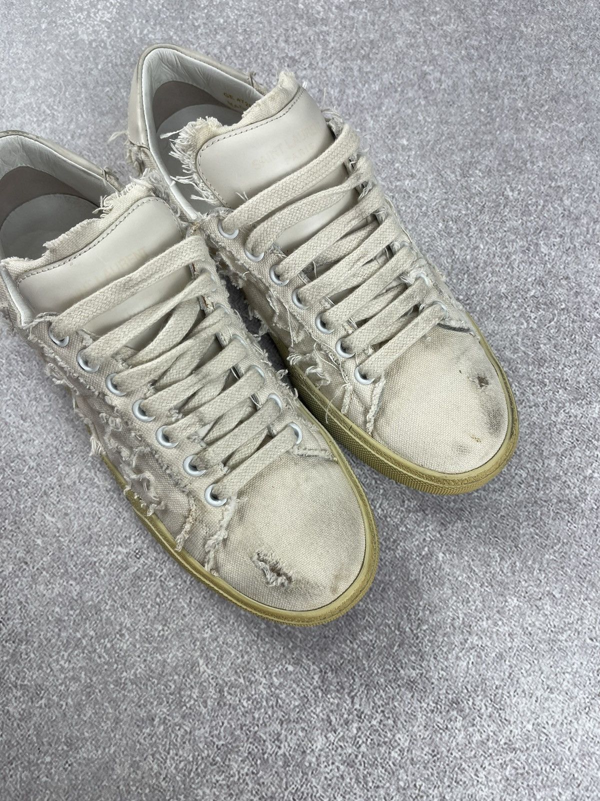 Saint Laurent Paris × Yves Saint Laurent Saint Laurent Paris Distressed Denim Sneakers Size 38 Size US 8 / IT 38 - 5 Thumbnail