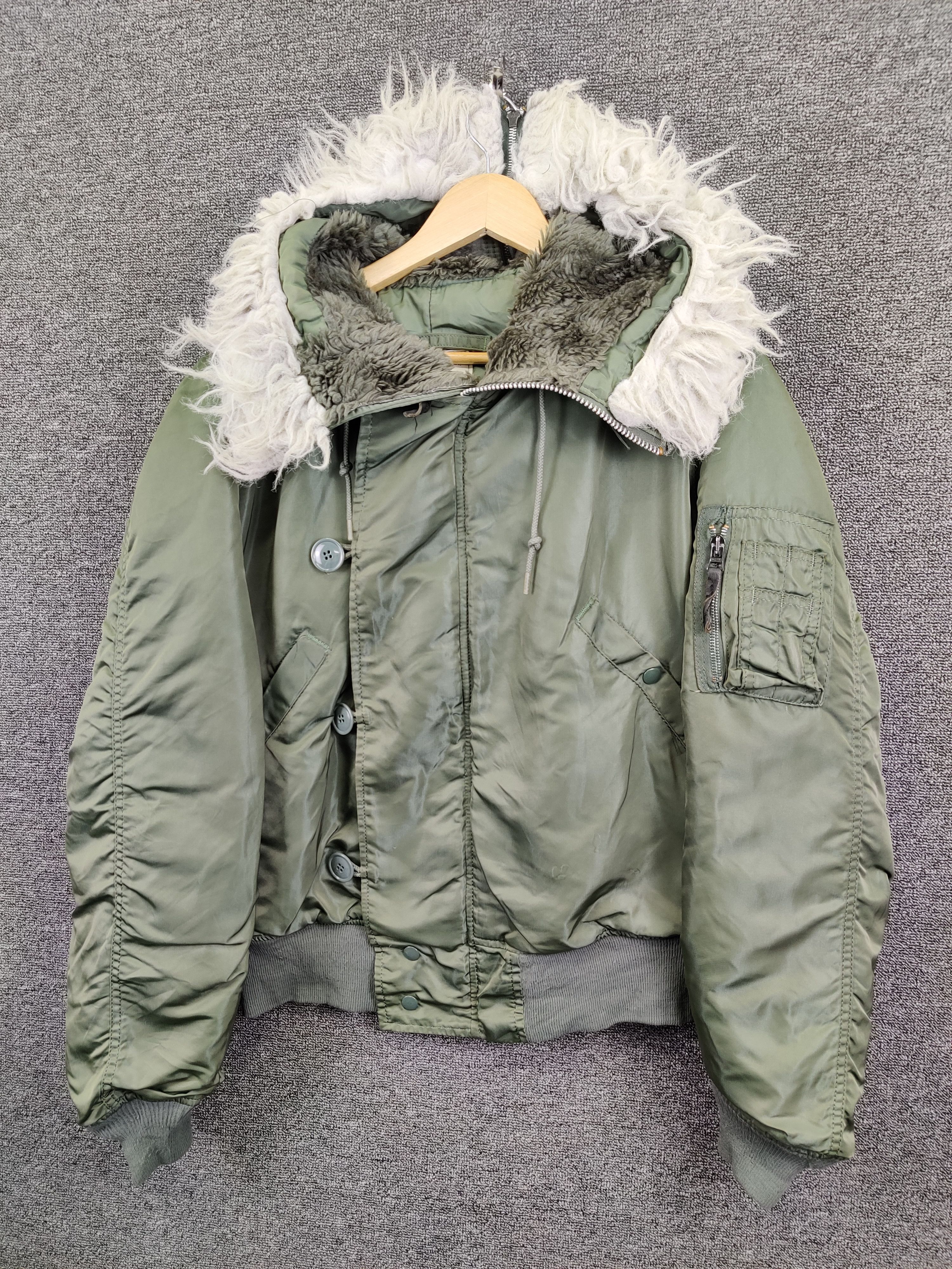 Vintage 80's Alpha Industries N2B Fur Flight Bomber Jacket