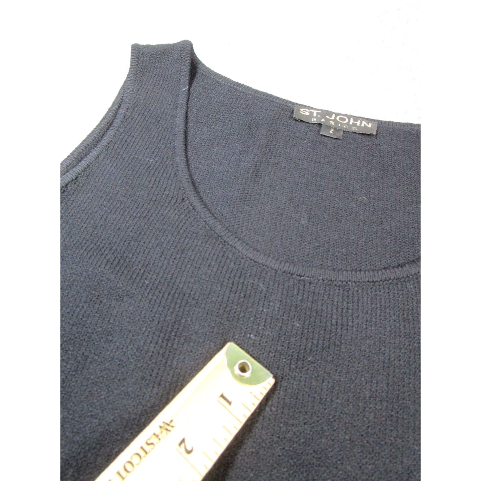 St. John St.John Dress Womens 2 Black Knit Bodycon Size XS / US 0-2 / IT 36-38 - 6 Thumbnail