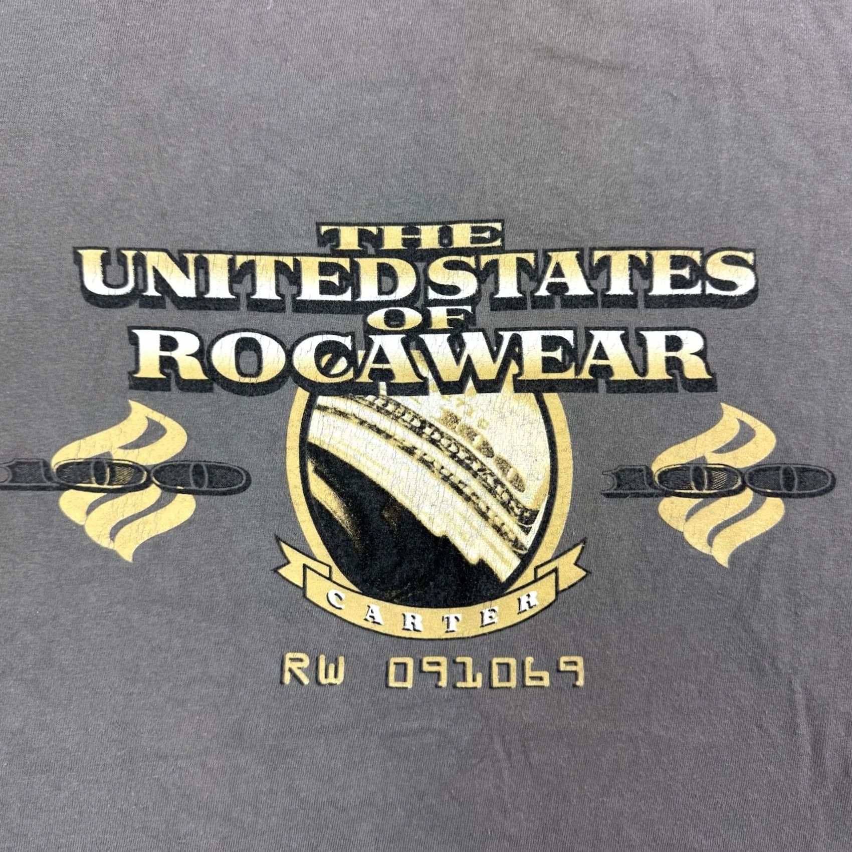 Rocawear VINTAGE Rocawear T Shirt Adult 2XL Gray Cotton Short Sleeve Crew Neck 90s Y2K Hip Hop Punk United States Of Rocawear Mens Size US XXL / EU 58 / 5 - 4 Thumbnail