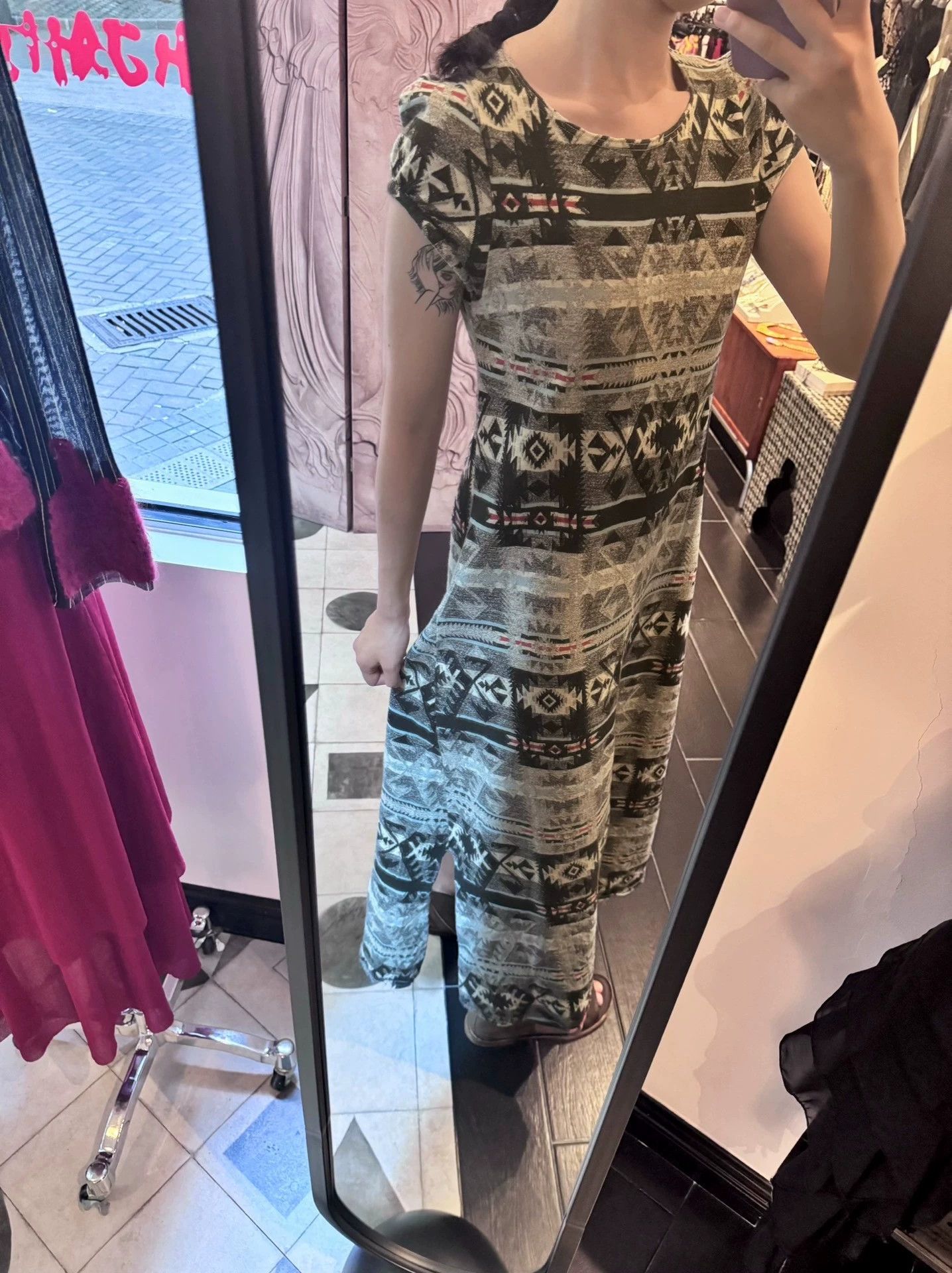 Kapital Kapital Vintage Wool Navajo Puff-Sleeve Slit Long Dress Size XS / US 0-2 / IT 36-38 - 7 Thumbnail