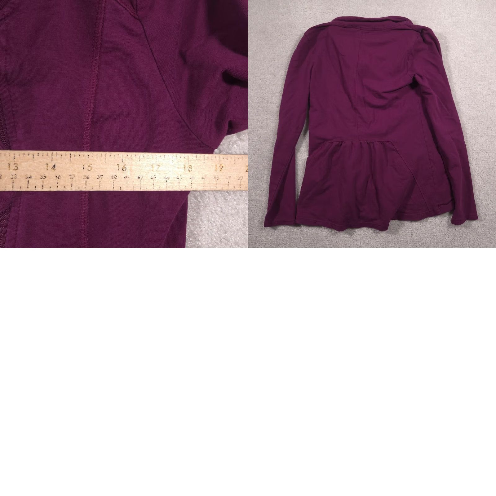 Athleta Athleta Jacket Womens Medium Purple Funnel Neck Full Zip Peplum Hem Jersey Knit Size M / US 6-8 / IT 42-44 - 9 Thumbnail