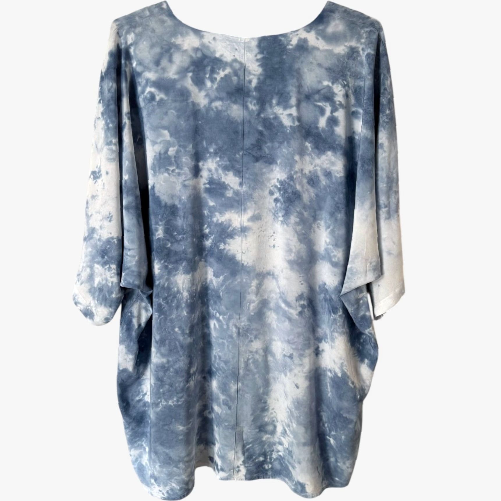 Vintage VINTAGE Marc New York Tie-Dye V-Neck Tunic Women’s 2X Short-Sleeve High-Low Bohemian Casual Dress Size XXL / US 16-18 / IT 52-54 - 4 Thumbnail