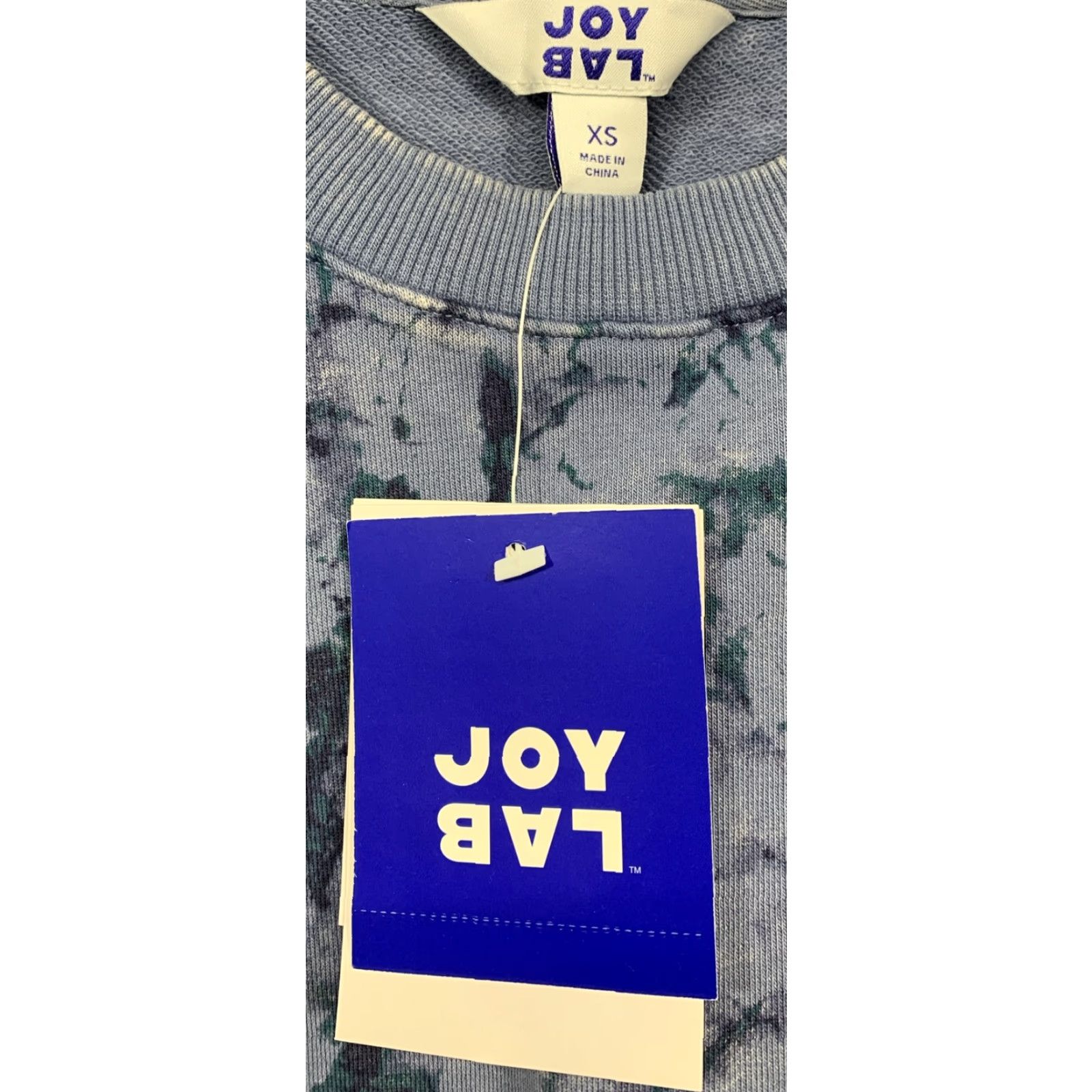 Vintage Joy Lab Women's Cropped Sweatshirt XS Marble Blue Long Sleeve NEW Infinity Marble Blue Oversized Relaxed Fit Sweatshirt Size XS / US 0-2 / IT 36-38 - 7 Thumbnail