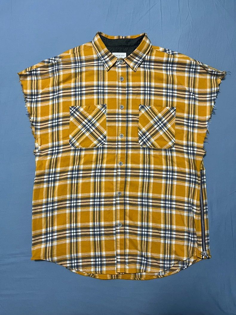 Fear of God Fear of God Yellow Plaid Sleeveless Shirt - dmc Size US XL / EU 56 / 4 - 1 Thumbnail