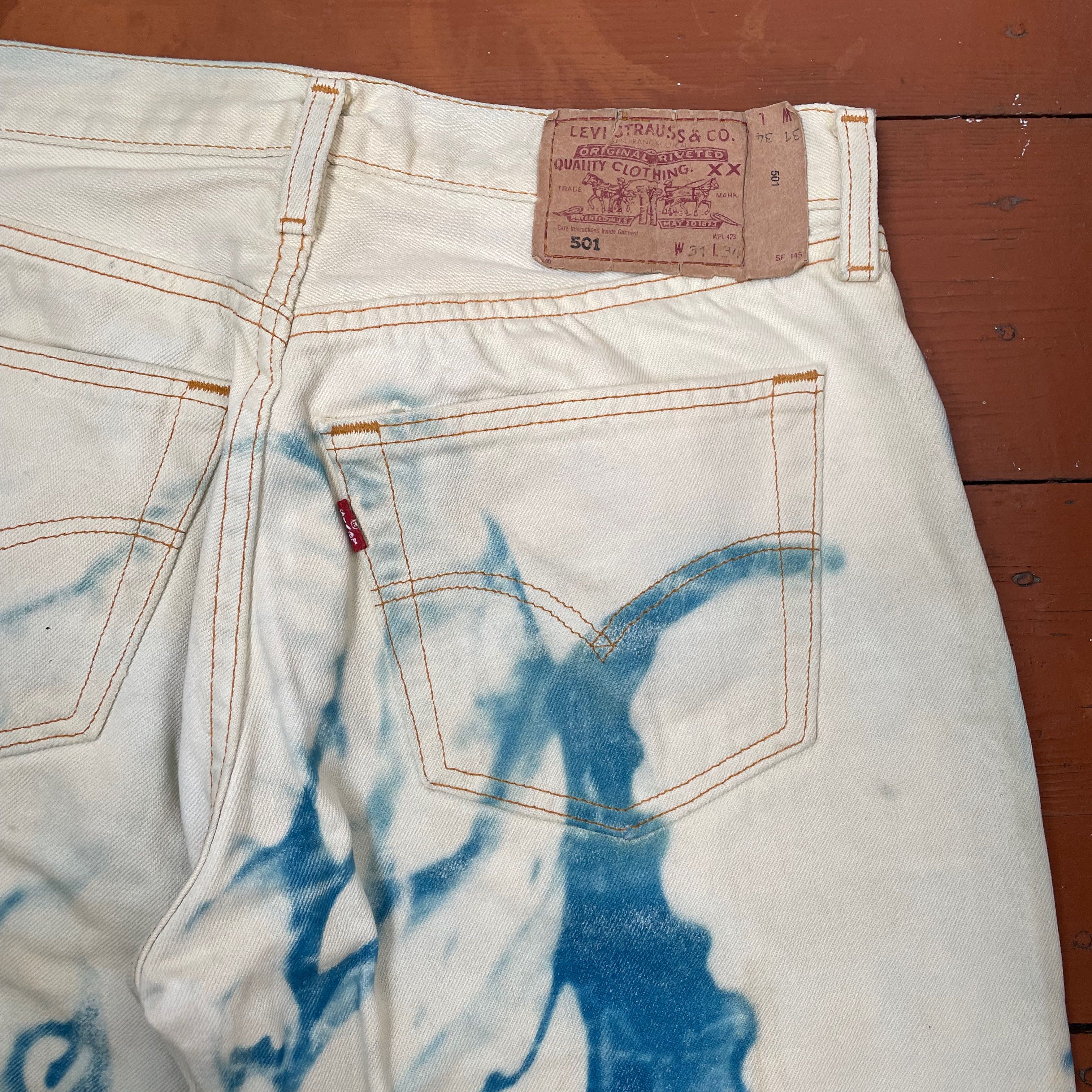 Levi's Levis 501 31x34 custom squid 🦑 print very rare Size US 31 - 6 Thumbnail