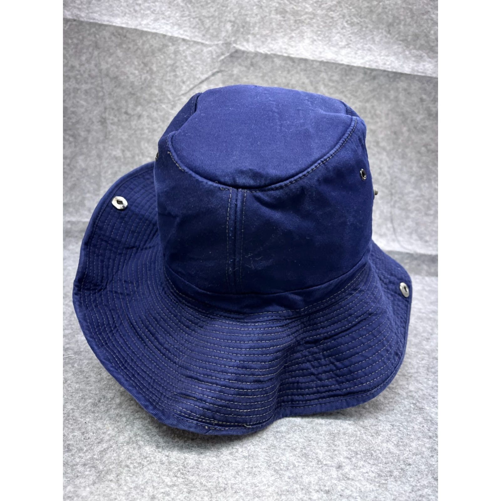Vintage Adult Sun Bucket Hat Blue 100% Cotton One Size Hike Camp Beach Outdoors Size ONE SIZE - 6 Thumbnail