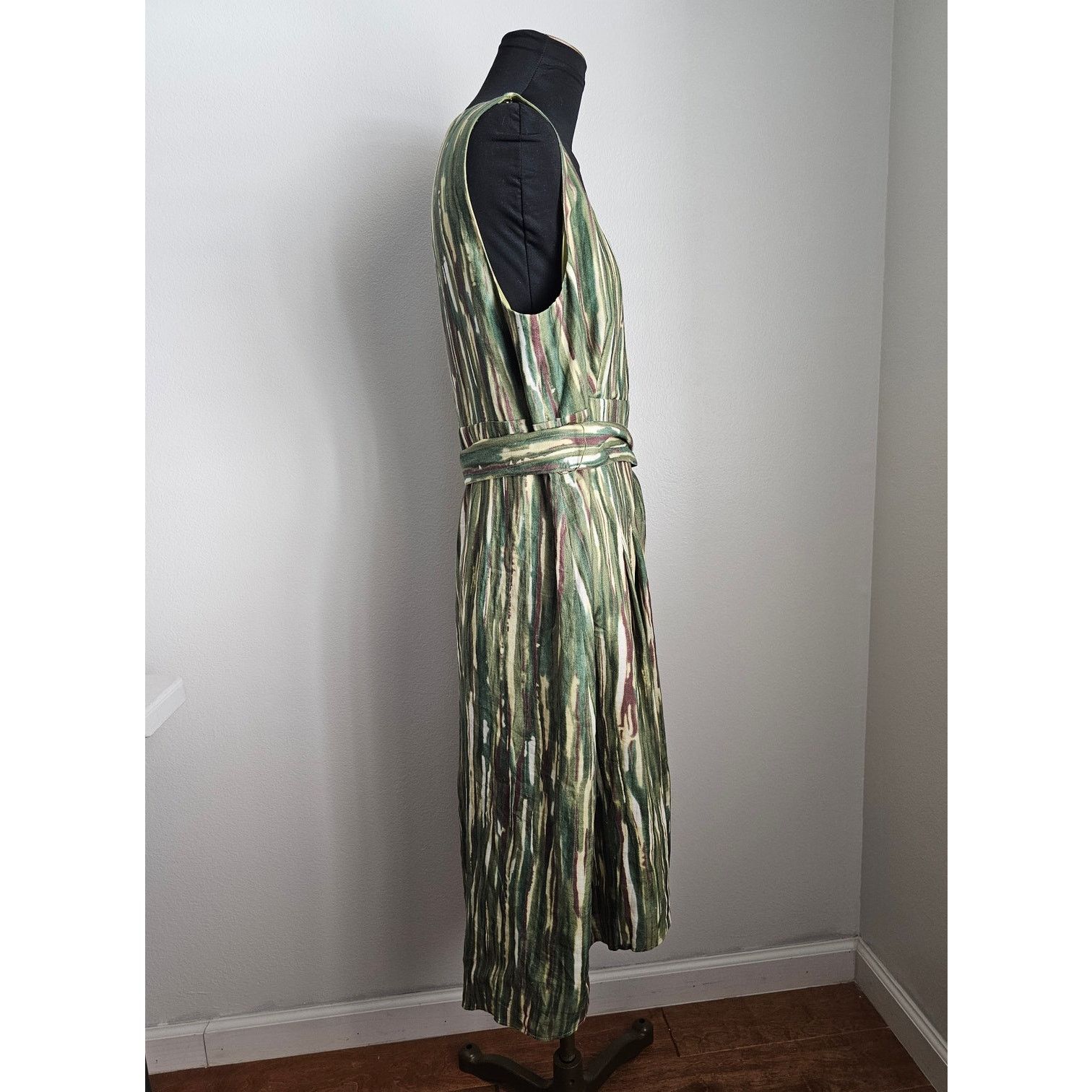 Lafayette 148 LAFAYETTE 148 Summer Sleeveless Green Linen Dress 14 $498 Size XL / US 12-14 / IT 48-50 - 2 Thumbnail