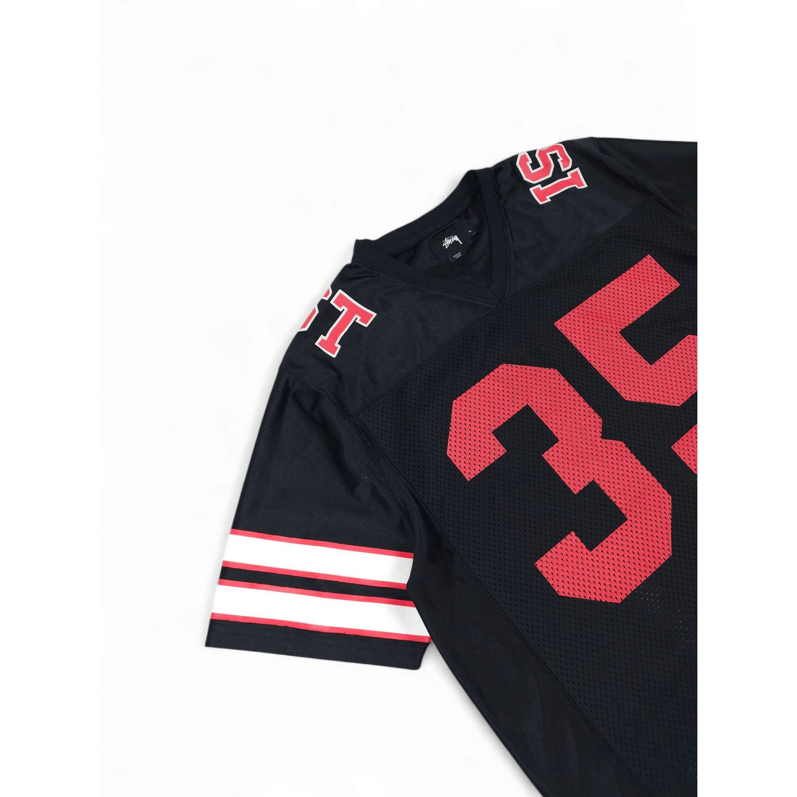 Stussy 💎 Stussy Y2K Black Red Spell Out Logo Jersey T-shirt Tee Size US L / EU 52-54 / 3 - 5 Thumbnail