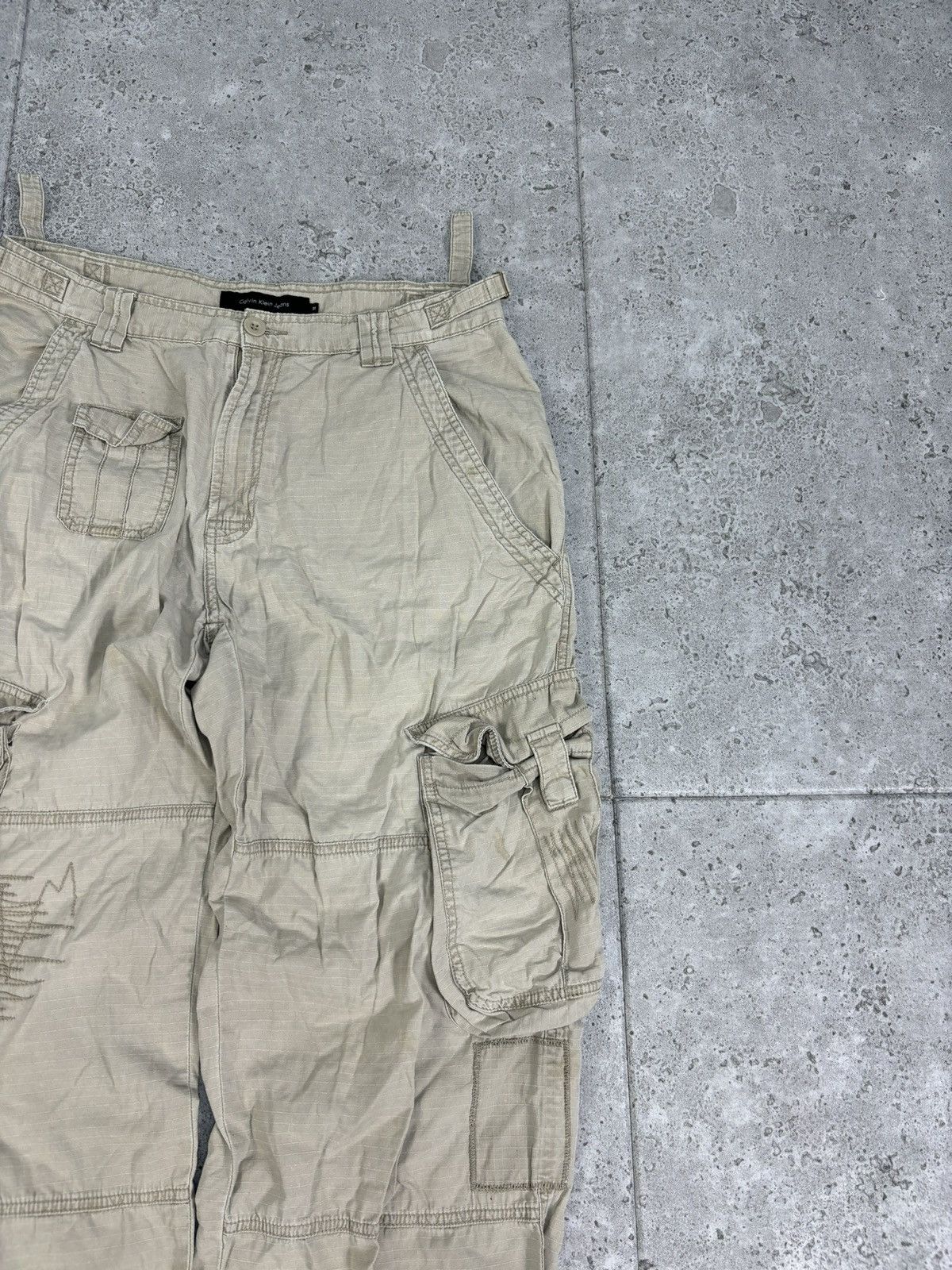 Calvin Klein × Japanese Brand × Vintage Crazy RARE Baggy Cargo Pants 2000s IfWasSixNine Style Y2K Size US 34 / EU 50 - 4 Thumbnail