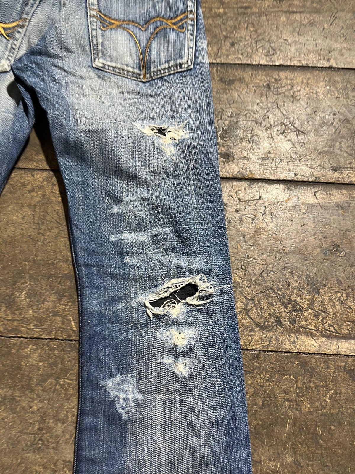 Japanese Brand Denim distressed jackrose vintage Size US 27 - 3 Thumbnail