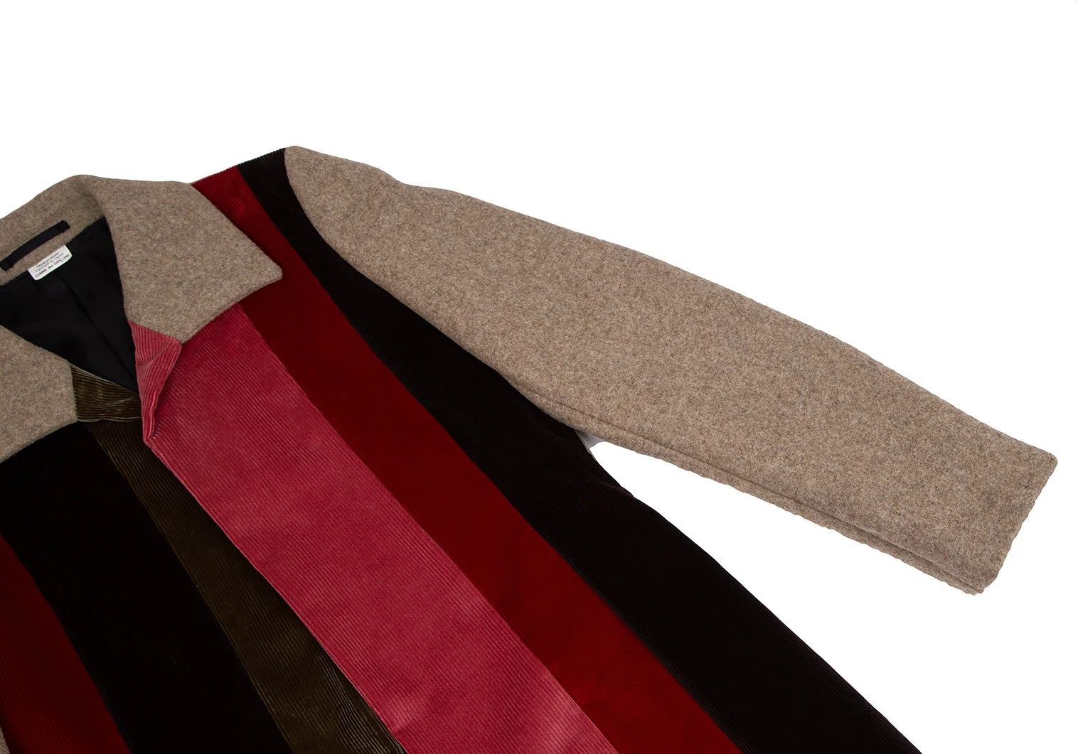 Comme des Garcons Homme Plus Front Corduroy Panel Compressed Wool Coat Multi Size M Size US M / EU 48-50 / 2 - 4 Thumbnail