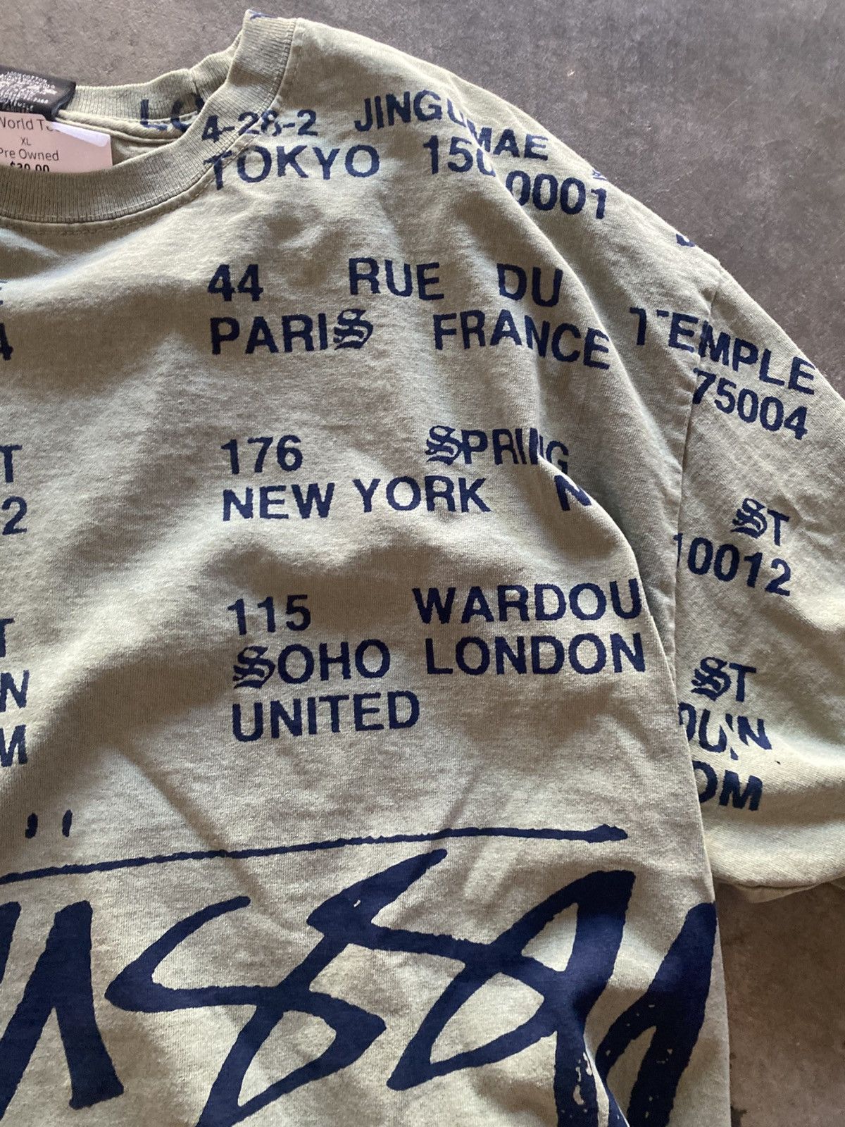 Stussy Stussy Location Tee Pigment Dyed Olive Size US XL / EU 56 / 4 - 4 Thumbnail