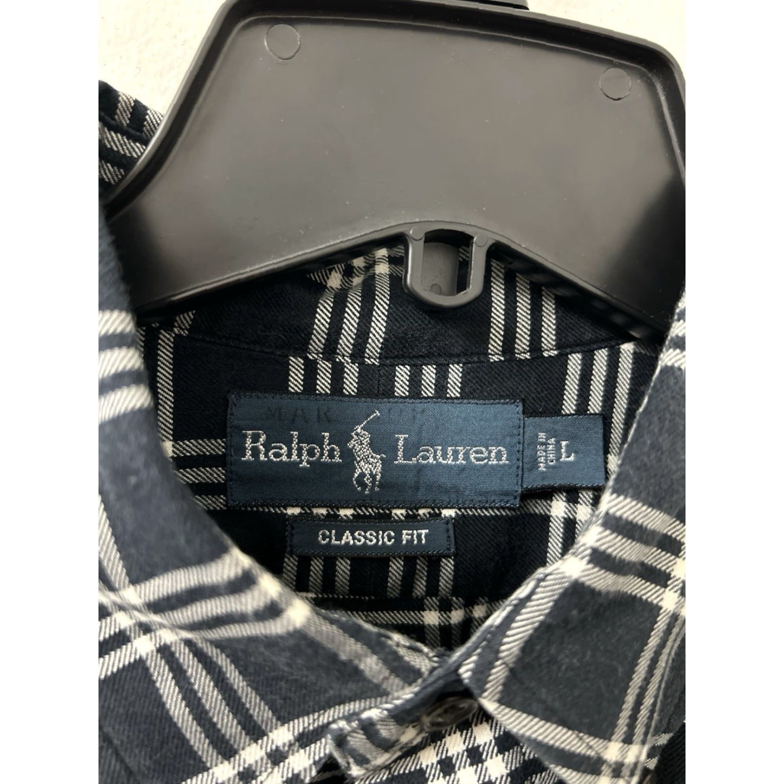 Ralph Lauren VINTAGE Ralph Lauren Shirt Mens L Navy Blue Plaid Classic Fit Button Down L/S Size US L / EU 52-54 / 3 - 6 Thumbnail