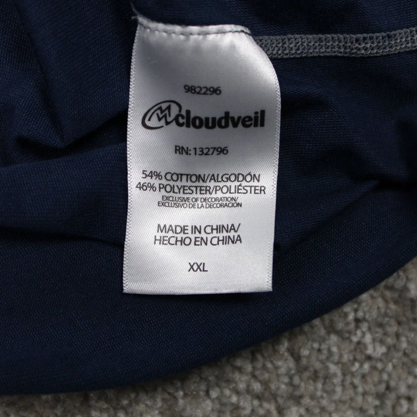 Vintage Cloudveil Mens 2XL Blue Pullover Sweatshirt Long Sleeve Lightweight Mock Neck Logo Cotton Blend Regular Fit Shirtless? Size US XXL / EU 58 / 5 - 5 Thumbnail