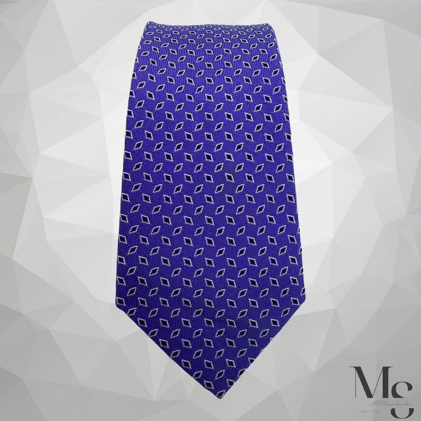 Lauren Ralph Lauren LAUREN RALPH LAUREN Blue Geometric Silk Tie W: 2.5" EX COND Size ONE SIZE - 5 Thumbnail