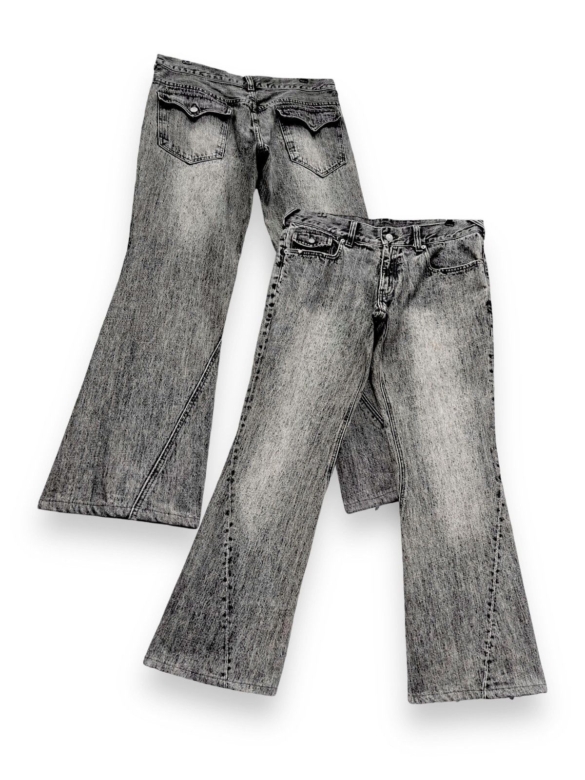 Seditionaries 🔥FYE🔥Vintage DAILY NEWS Retro Punk Acid Wash Denim FLARED Size US 34 / EU 50 - 1 Thumbnail