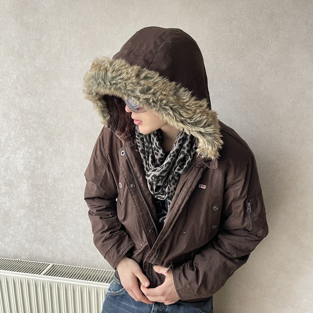 If Six Was Nine Vintage Fur Multi Pocket Bomber Jacket LGB Style Size US L / EU 52-54 / 3 - 1 Thumbnail