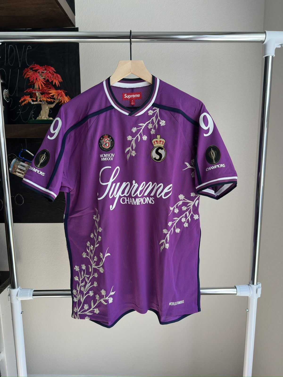 Supreme Supreme Floral Soccer Jersey Black Size M | Grailed