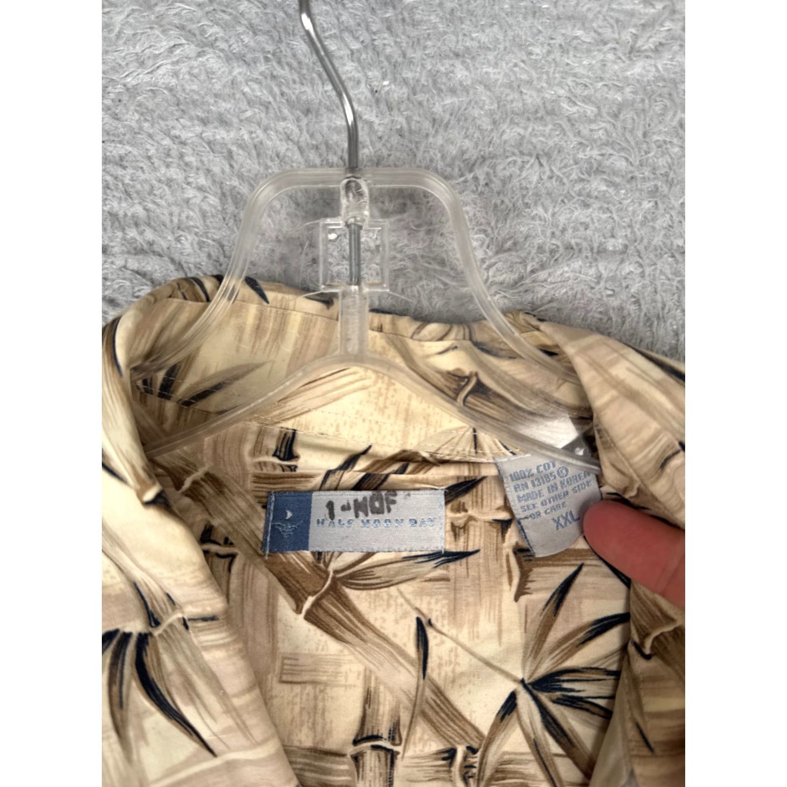 Vintage Half Moon Bay Shirt Mens 2XL Beige Floral Button Up Hawaiian Cotton Short Sleeve Button-Up Size US XXL / EU 58 / 5 - 7 Thumbnail