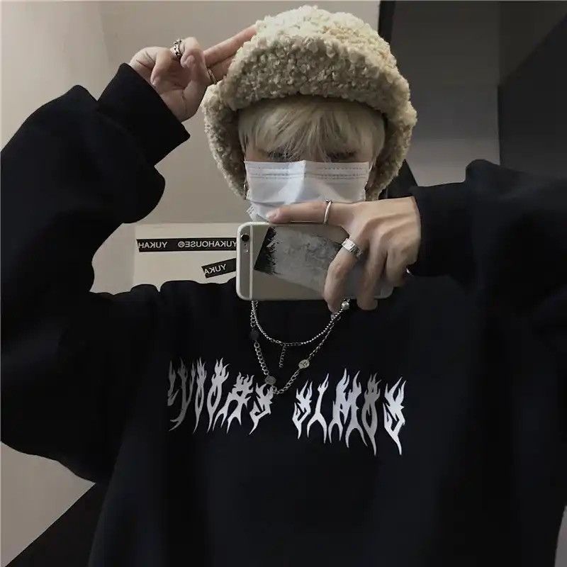 Japanese Brand × Vintage Punk Black Sweatshirts Tops Gothic Grunge Oversized Hoodie Size US L / EU 52-54 / 3 - 6 Thumbnail