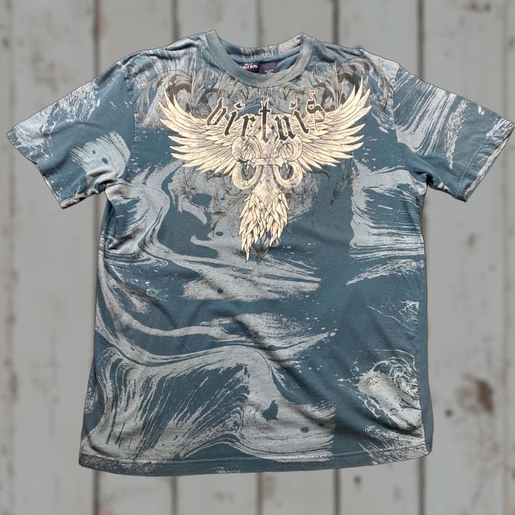 Bugle Boy VINTAGE Bugle Boy T Shirt Blue L Mens Graphic Print Wings MMA Gothic Grunge Retro USA 90s Size US L / EU 52-54 / 3 - 1 Thumbnail
