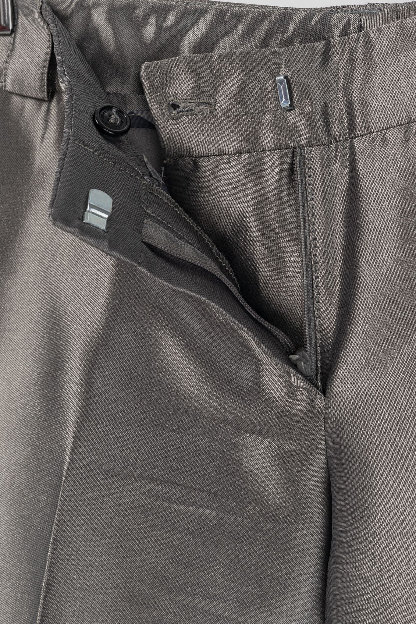 Burberry Burberry Grey Silk-Blend Taffeta Flared Trousers Size 28" / US 6 / IT 42 - 7 Thumbnail