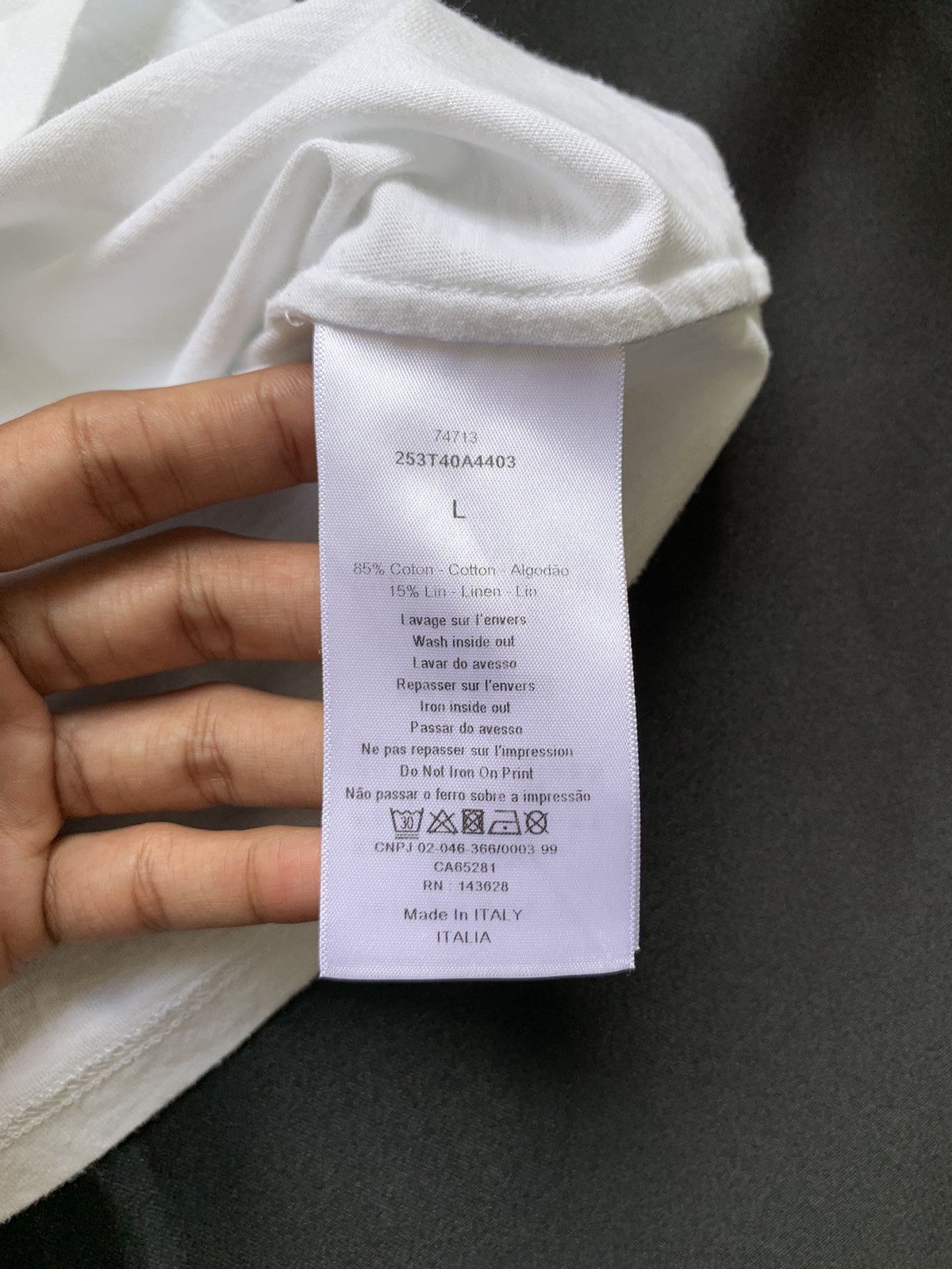Dior 2022 Christian Dior "Lucky Dior" Ringer White Shirt Size L / US 10 / IT 46 - 19 Thumbnail