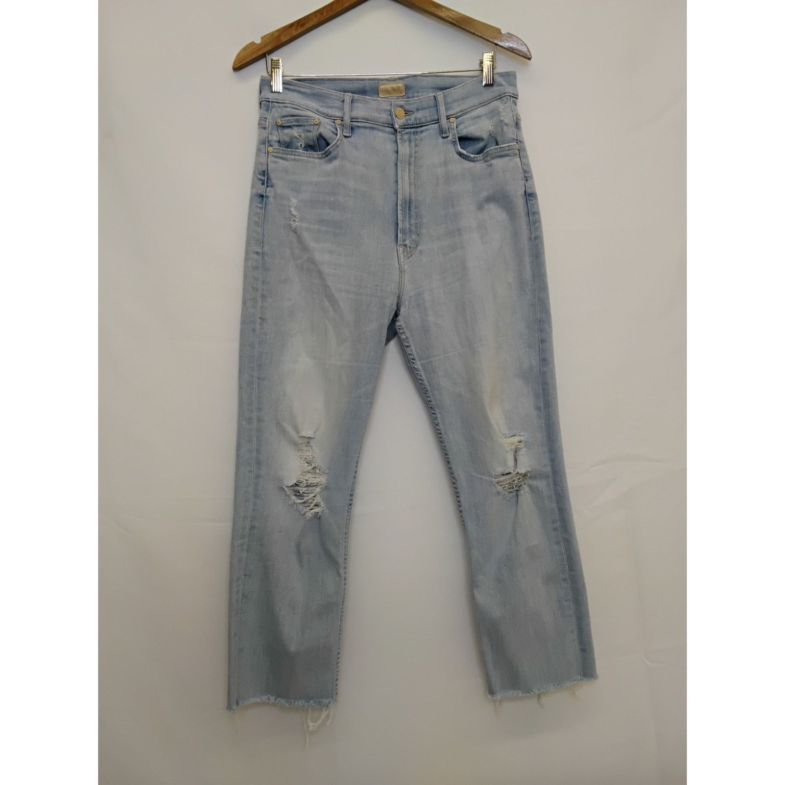 MOTHER Mother High Waisted Rider Jeans Women's 31 Light Wash Size 31" - 2 Thumbnail