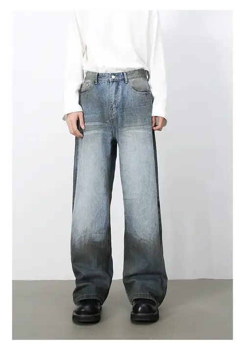 Jean American street retro straight-leg distressed wide-leg jeans Size US 32 / EU 48 - 5 Thumbnail