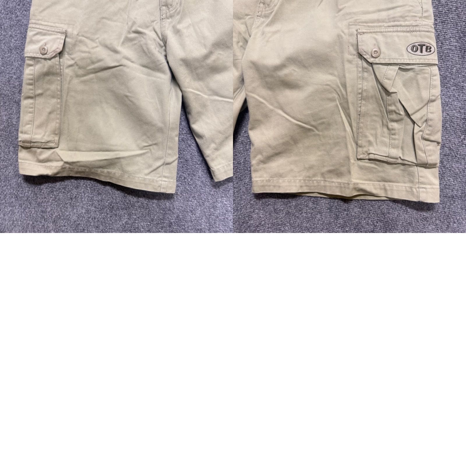 Vintage OTB Cargo Shorts Men 33 Beige 6 Pocket Cotton Y2K OTB Only The Best Skater Regular Mens Size US 33 - 9 Thumbnail