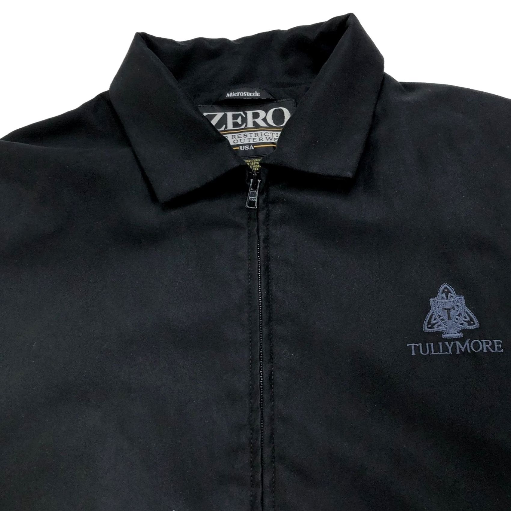 Vintage Zero Restriction Jacket Mens Full Zip Mock Neck Black XL Microsuede Windbreaker Regular Fit Mid-Length Jacket Size US XL / EU 56 / 4 - 2 Thumbnail