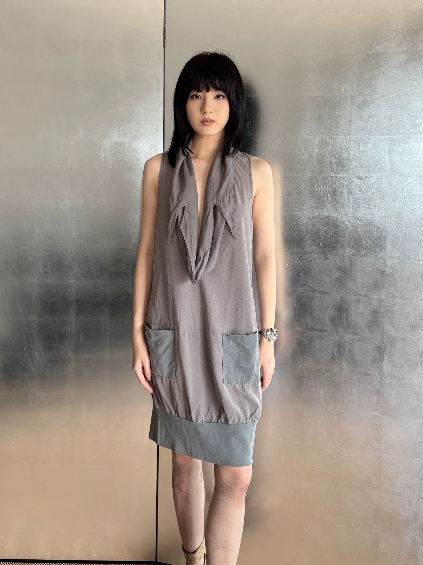 Other Vintage Japanese Oversized Collar Vest Dress M Size M / US 6-8 / IT 42-44 - 4 Thumbnail