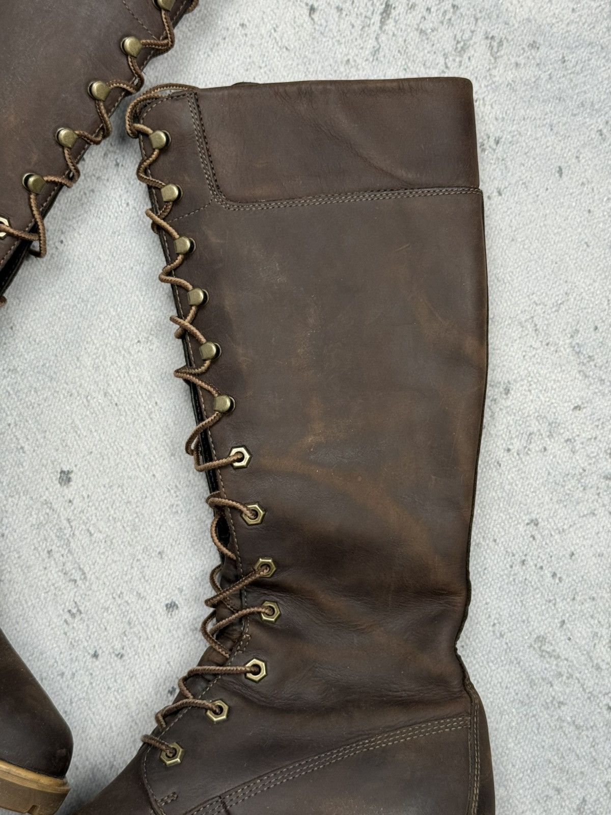 Timberland Vintage Timberland Tall Lace-Up Leather Boots Brown Women’s Size US 7 / IT 37 - 16 Thumbnail
