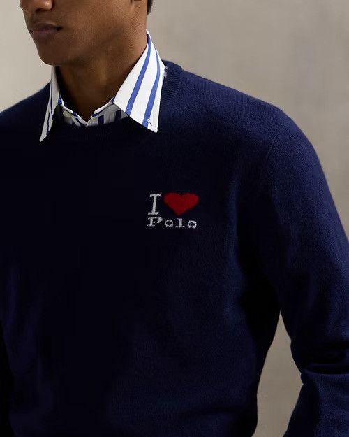 Polo Ralph Lauren Polo Ralph Lauren The I Heart Polo Cashmere Sweater Navy XL Size US XL / EU 56 / 4 - 5 Thumbnail