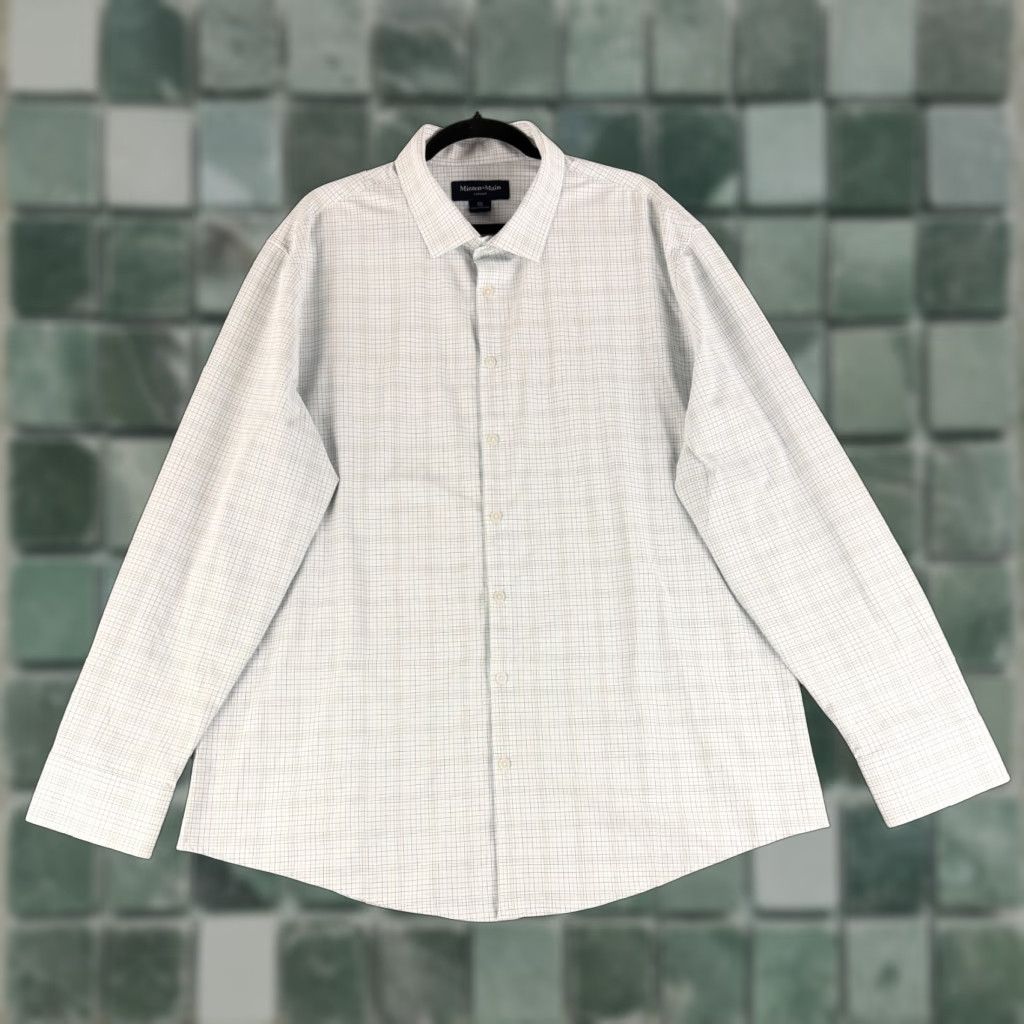 Mizzen+Main Mizzen+Main Leeward Button-Up Shirt Mens XXL White Baja Plaid Trim Fit LS Shirt Size US XXL / EU 58 / 5 - 1 Thumbnail