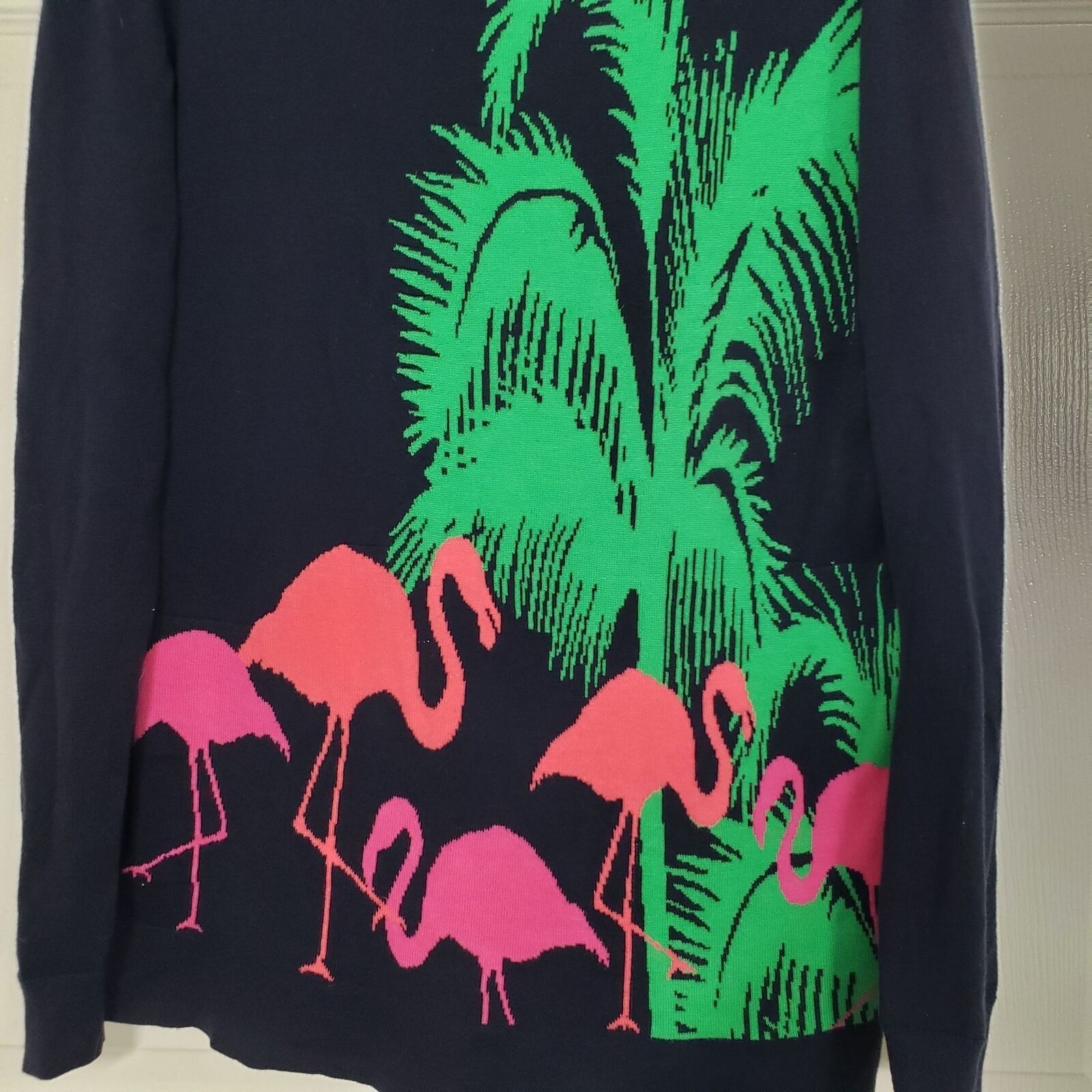 Designer Crown & Ivy Flamingo Sweater Womens Size Large Knit Vacation Size L / US 10 / IT 46 - 2 Thumbnail