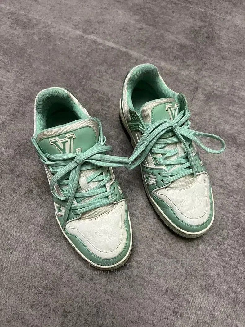 Louis Vuitton LV Mint Green Trainer Sneakers . Size US 8 / IT 38 - 1 Thumbnail