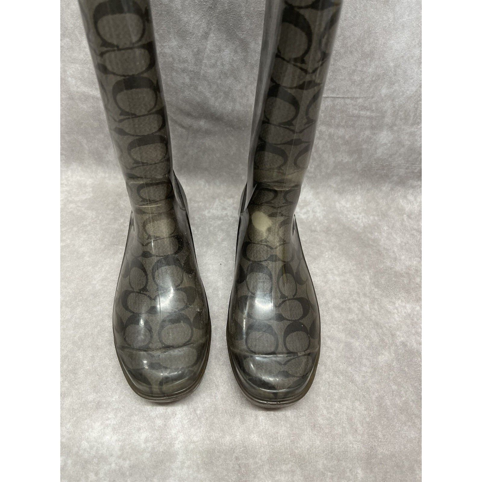 Coach Coach Pixie Signature Rubber Rain Boots Size 7 Black Gray Size US 7 / IT 37 - 6 Thumbnail
