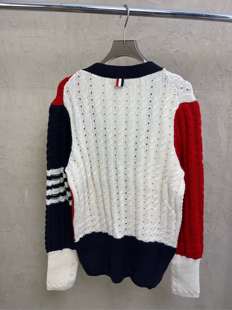 Thom Browne Thom browne Red and white color block four-striped wool kni Size US S / EU 44-46 / 1 - 2 Thumbnail