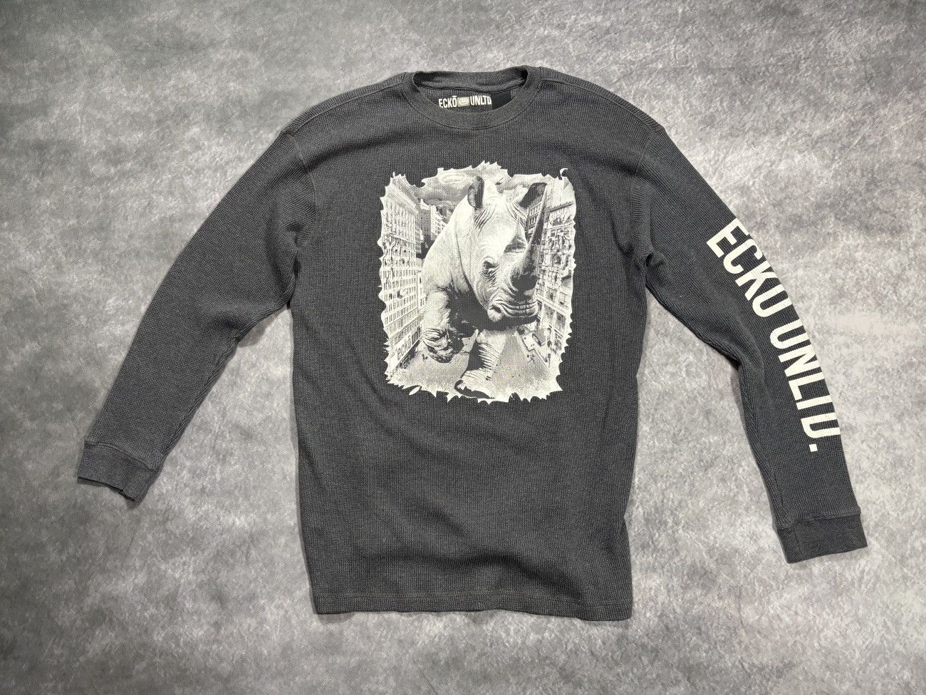 Ecko Unltd. Y2K Ecko Unltd Thermal Longsleeve Rhino Print 2000s Vintage Size US L / EU 52-54 / 3 - 10 Thumbnail