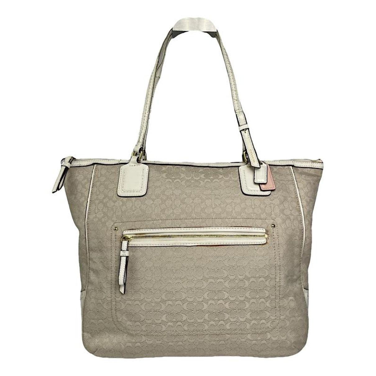 Coach Signature Sufflette White Cotton Handbag Size ONE SIZE - 1 Thumbnail