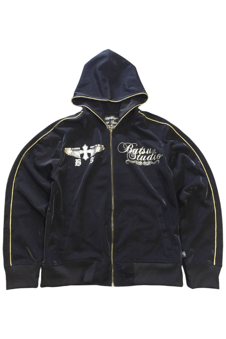 Japanese Brand BATSU STUDIO POEM ZIP HOODIE Size US M / EU 48-50 / 2 - 3 Thumbnail
