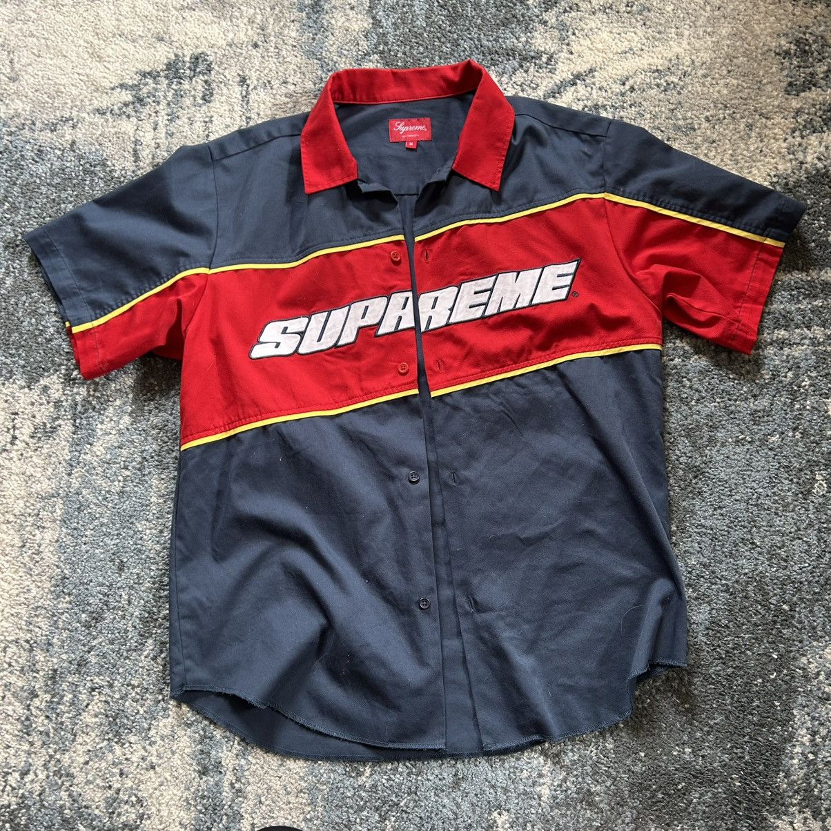 Supreme SPRiNG SUMMER 2018 LiGHT NAVY COLOR BLOCKED WORK SHiRT Size US M / EU 48-50 / 2 - 12 Thumbnail