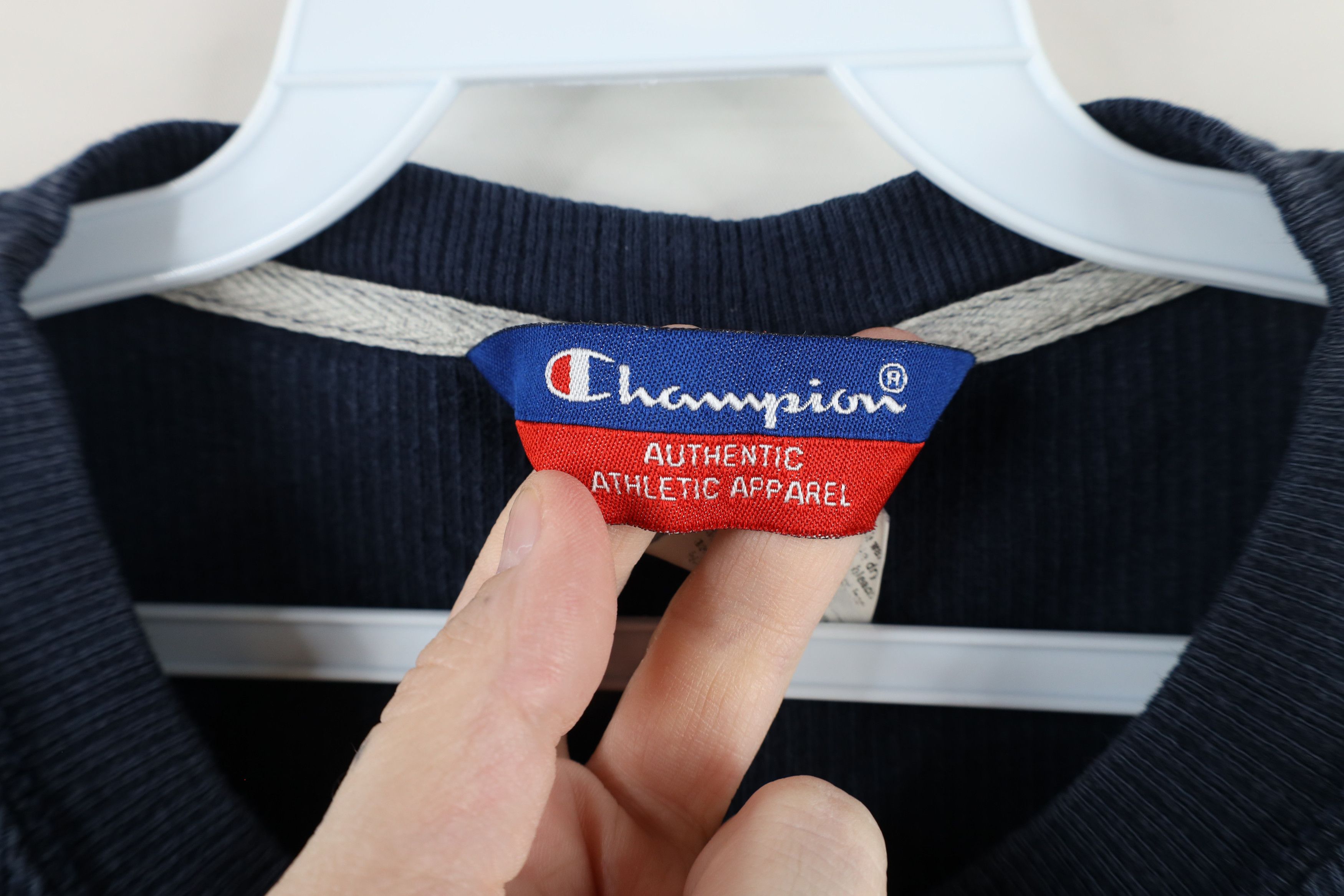 Champion × Vintage Vintage 90s Champion Out Ribbed Knit Short Sleeve T-Shirt Size US L / EU 52-54 / 3 - 8 Thumbnail