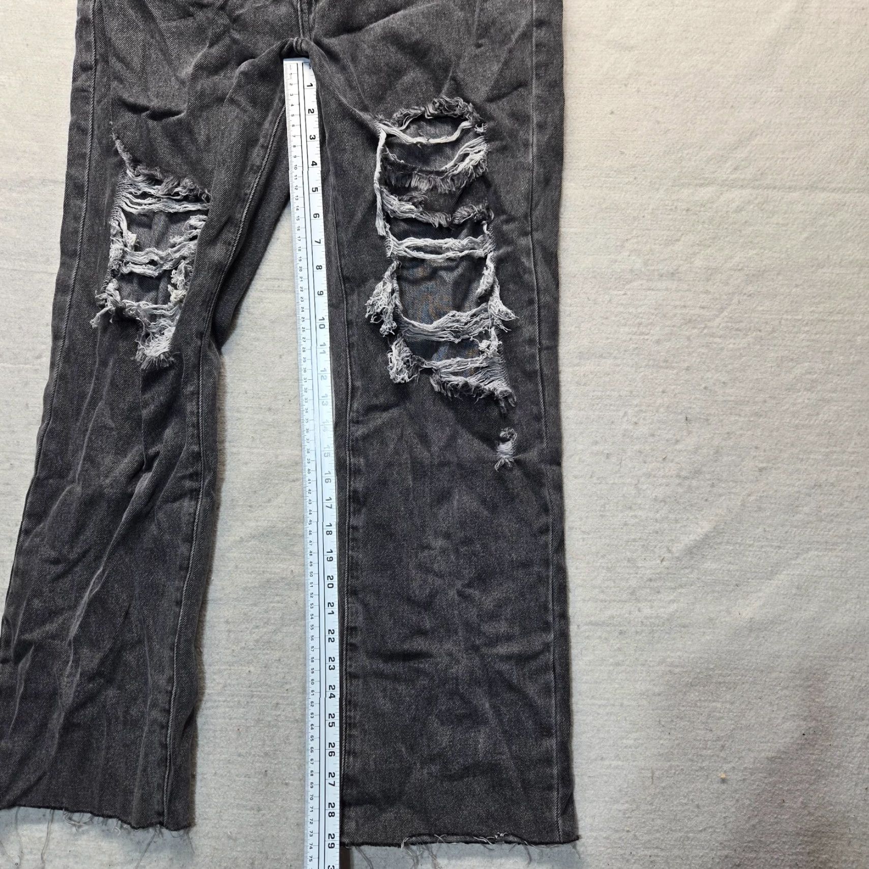 Shein SheIn Jeans Women Size L Black Skinny High Rise Distressed Stretchy Pants Size 36" / US 14 / IT 50 - 7 Thumbnail