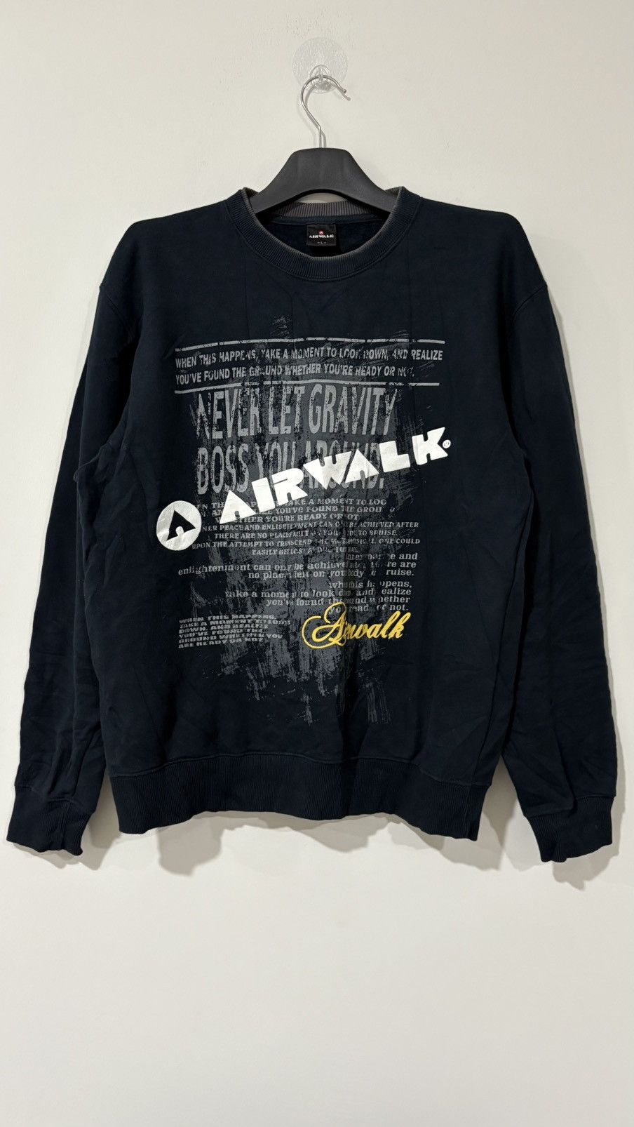 If Six Was Nine Airwalk punk poem with skull cross sweatshirt Size US L / EU 52-54 / 3 - 1 Thumbnail