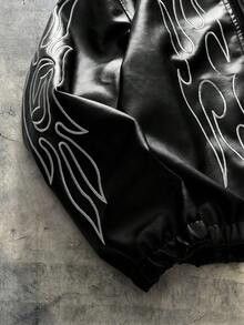 Other Flame Design Faux Leather Jacket – Black 🖤 Size US S / EU 44-46 / 1 - 8 Thumbnail